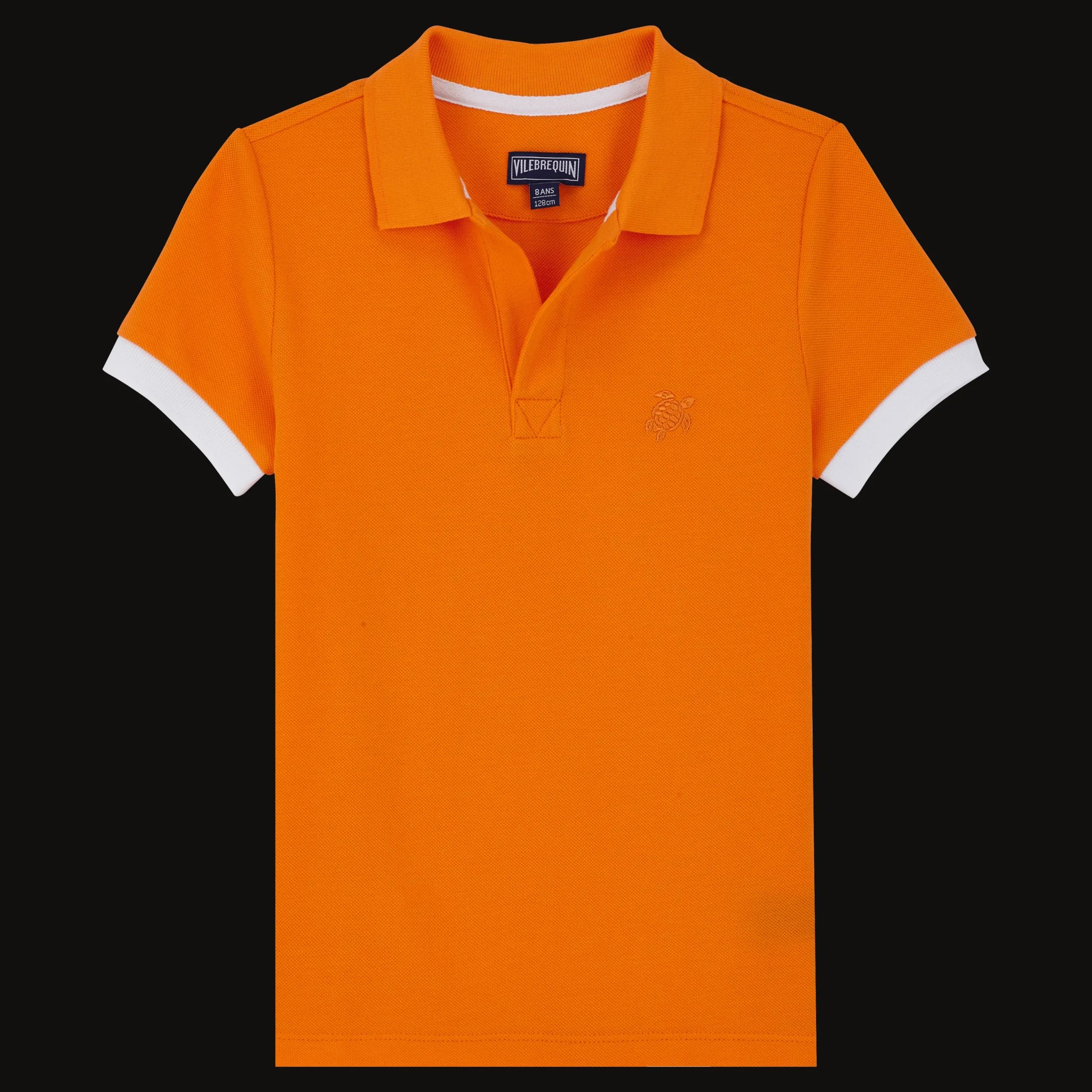 Hot Vilebrequin Cotton Pique Boys Polo Shirt Solid Carrot/Orange