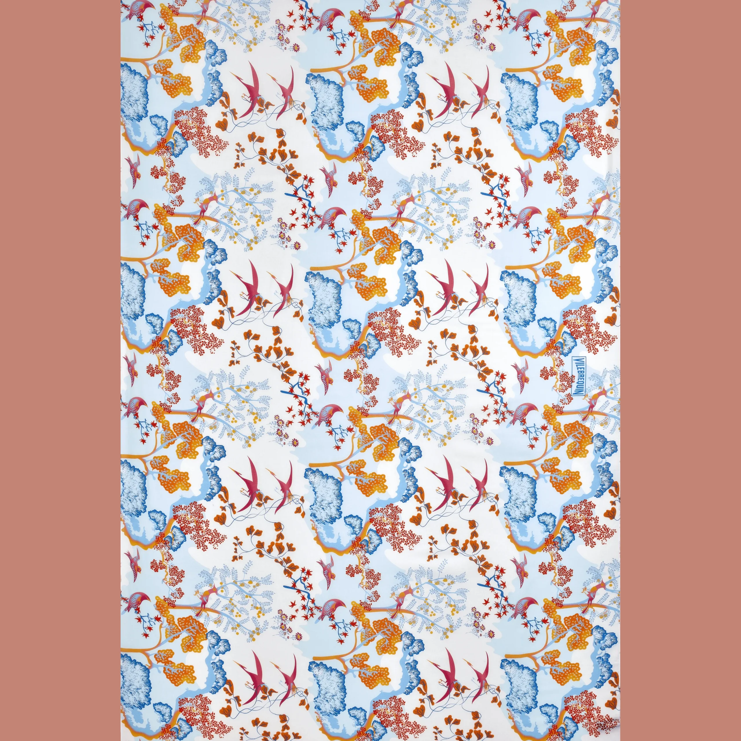 Outlet Vilebrequin Cotton Voile Pareo Peaceful Trees White/White