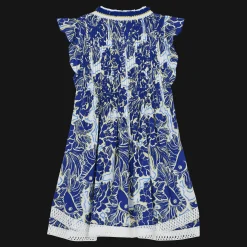 Shop Vilebrequin Girl Mini Dress Hidden Fishes - X Poupette St Barth Purple Blue/Blue