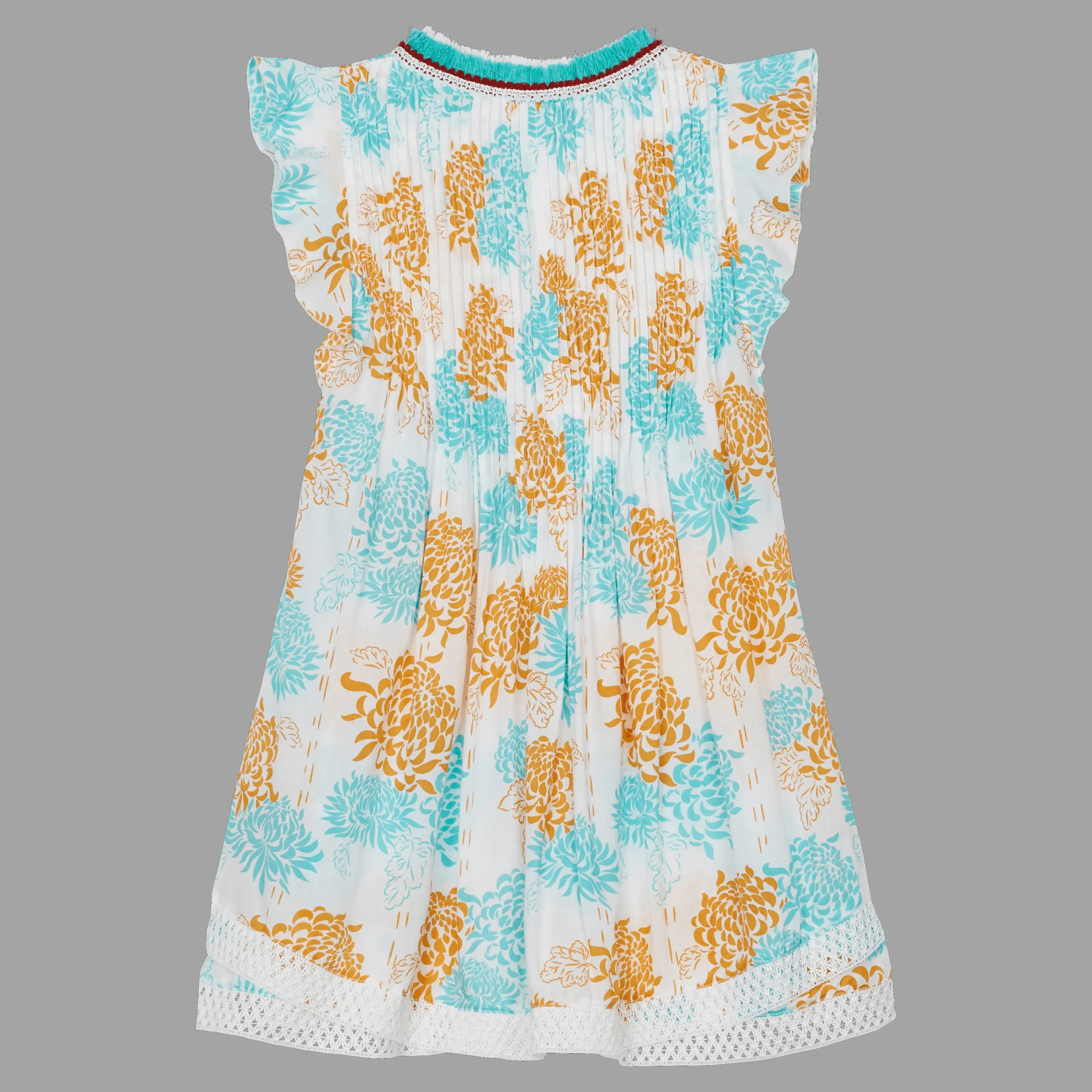 Hot Vilebrequin Girl Mini Dress Iridescent Flowers Of Joy- X Poupette St Barth Terracotta/Red
