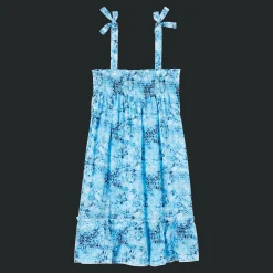 Best Vilebrequin Girls Cotton Dress Flowers Tie & Dye Navy/Blue