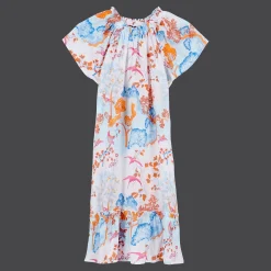Store Vilebrequin Girls Cotton Voile Dress Peaceful Trees White/White