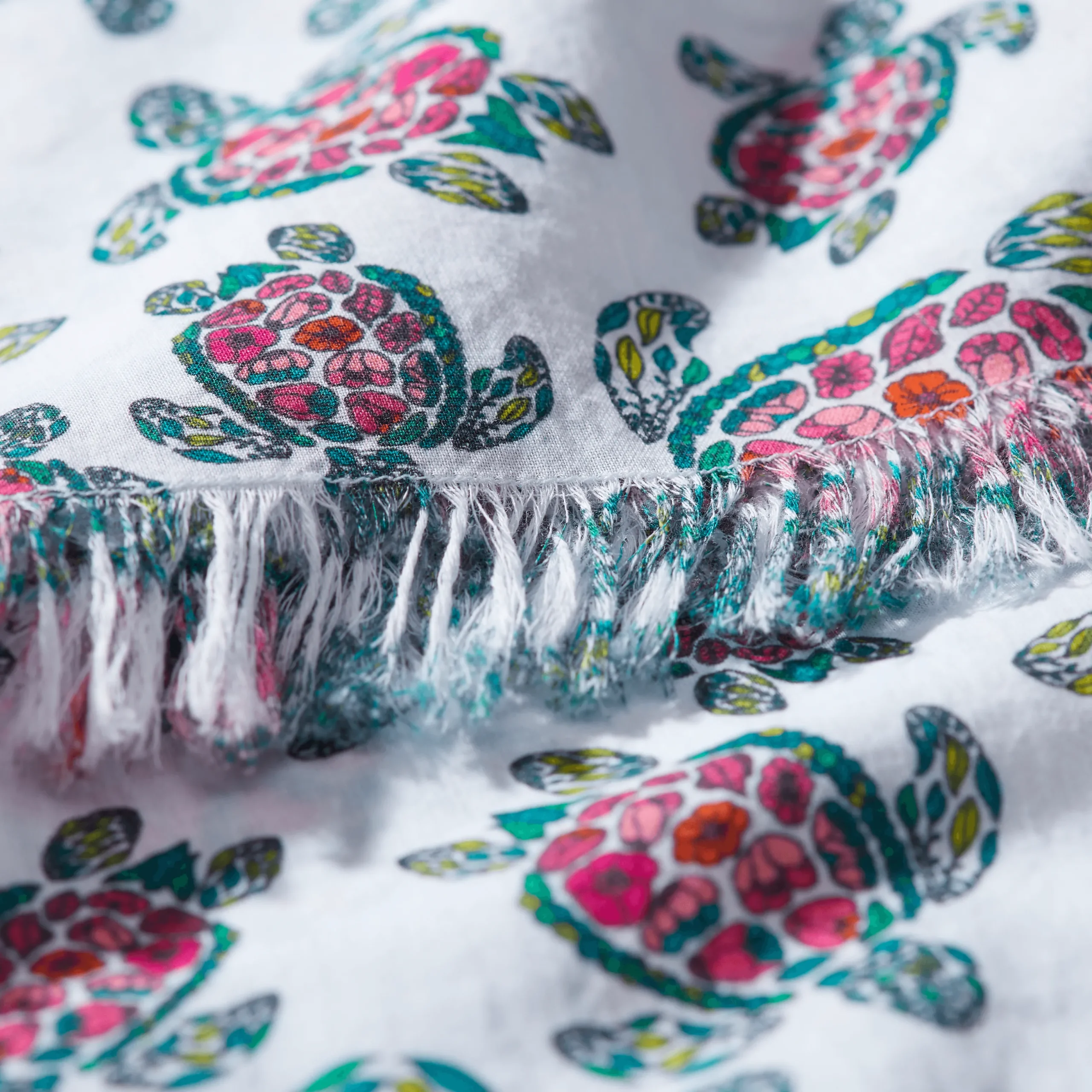Sale Vilebrequin Girls Fouta Provencal Turtles White/White