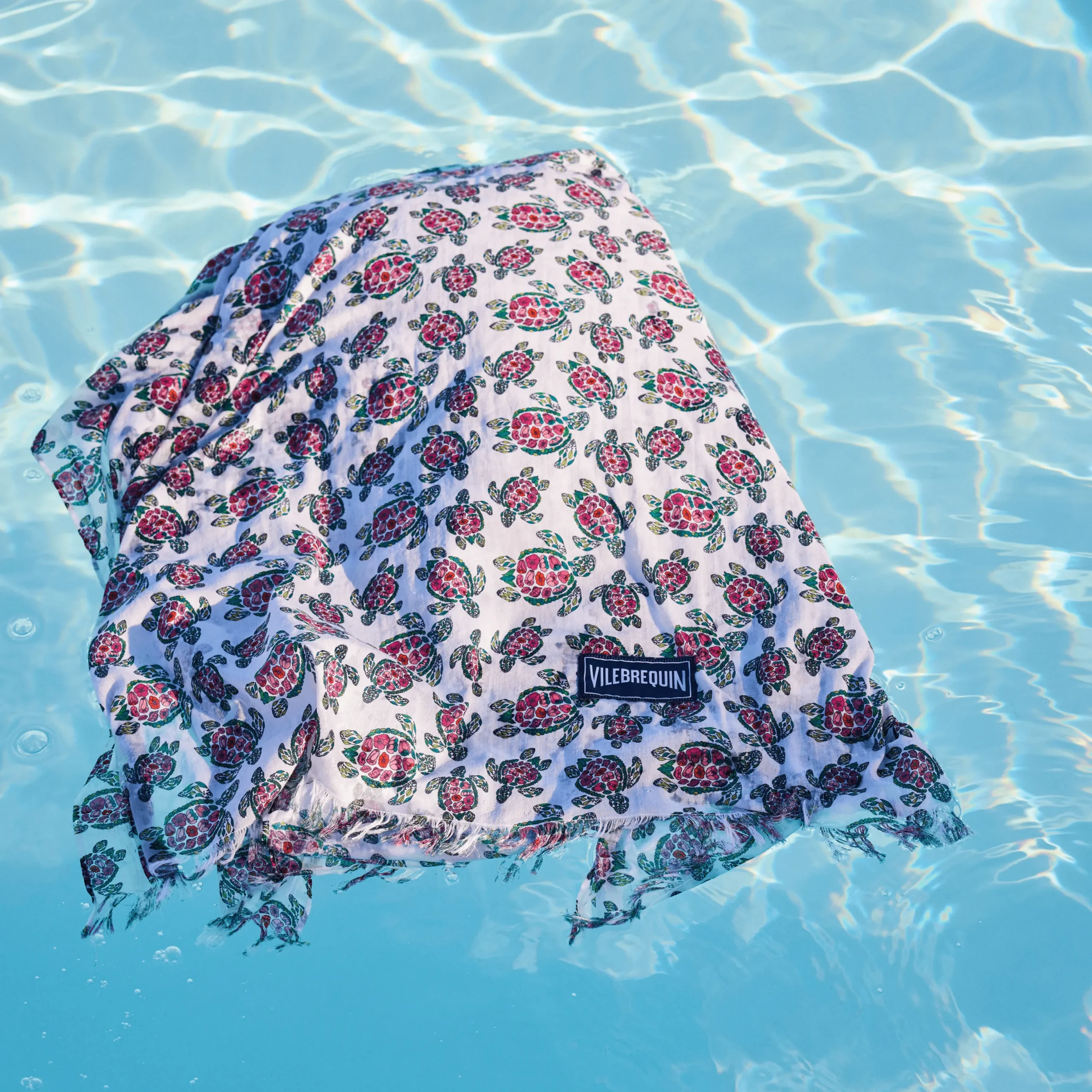 Sale Vilebrequin Girls Fouta Provencal Turtles White/White