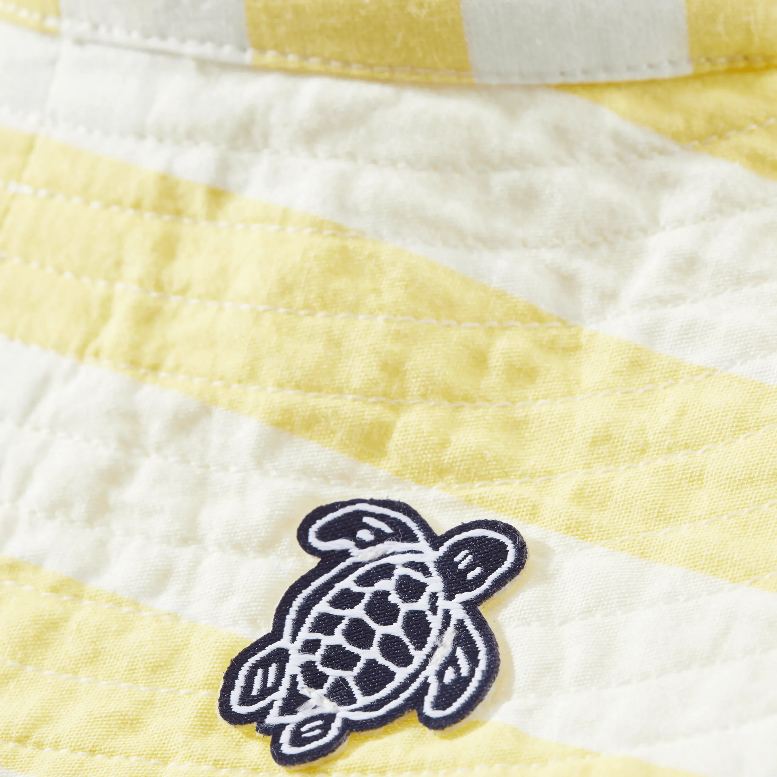 Online Vilebrequin Girls Large Stripes Cotton Hat Sunflower/Yellow