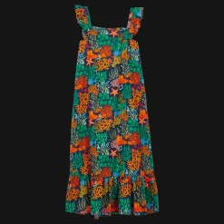 Online Vilebrequin Girls Long Dress Fonds Marins Multicolores Navy/Blue