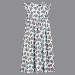 Hot Vilebrequin Girls Long Dress Provencal Turtle White/White