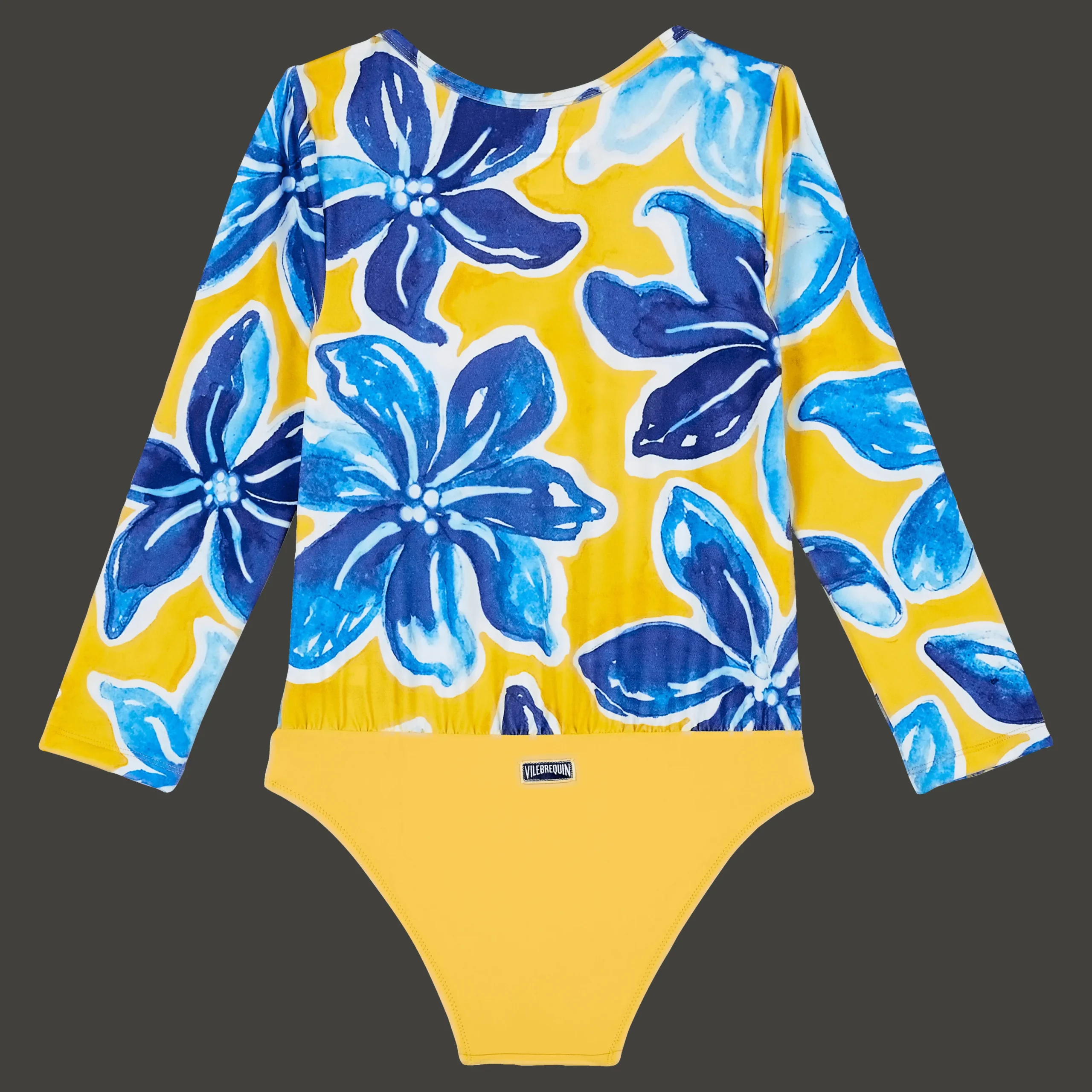 Fashion Vilebrequin Girls One-Piece Rashguard Raiatea Sun/Yellow
