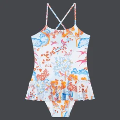 Cheap Vilebrequin Girls One-Piece Swimsuit Peaceful Trees White/White