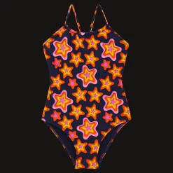 New Vilebrequin Girls One-Piece Swimsuit Stars Gift Navy/Blue