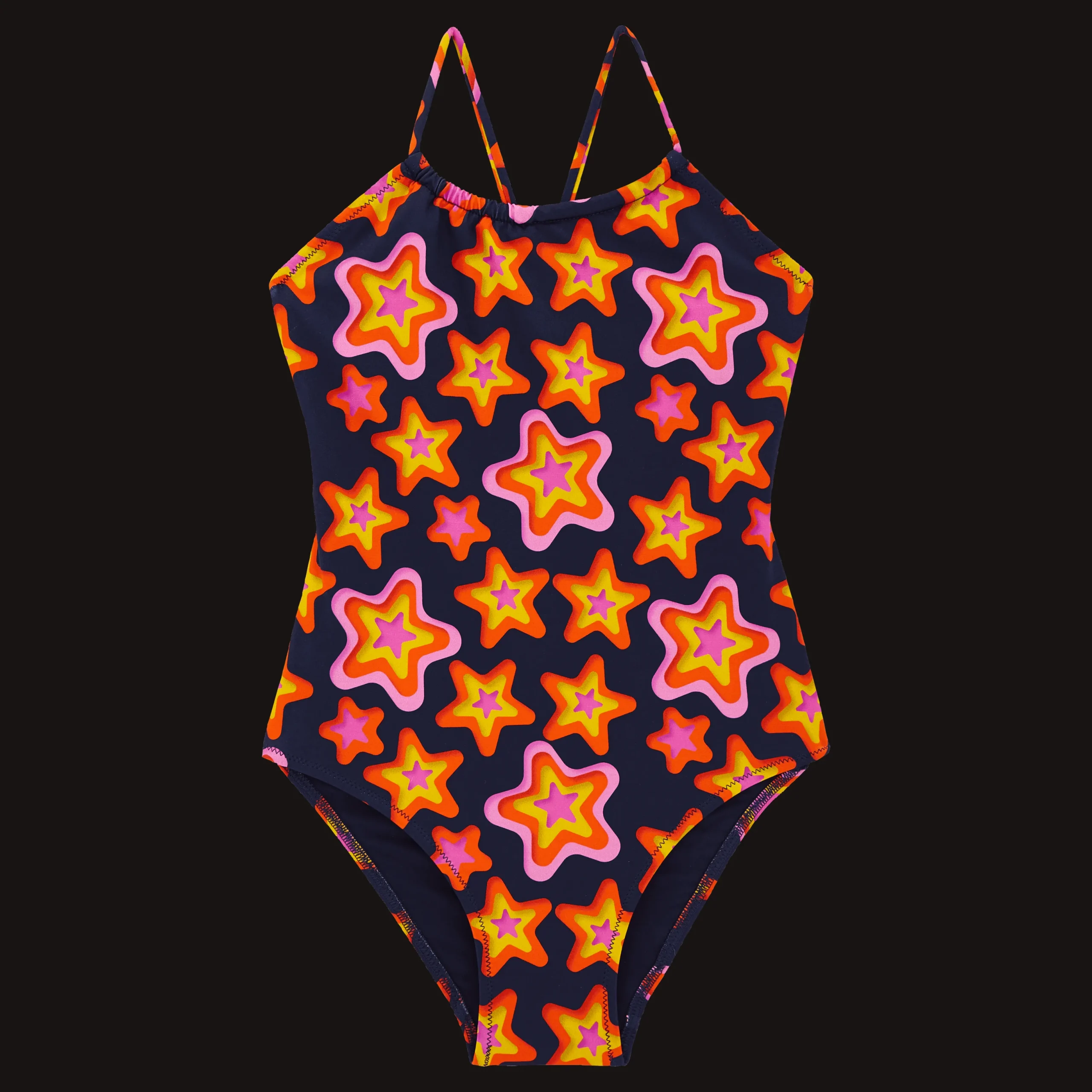 New Vilebrequin Girls One-Piece Swimsuit Stars Gift Navy/Blue