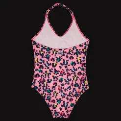 Cheap Vilebrequin Girls One-Piece Swimsuit Turtles Leopard Candy/Pink