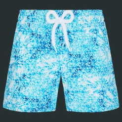 Outlet Vilebrequin Girls Swim Trunks Flowers Tie & Dye Navy/Blue