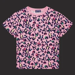 Sale Vilebrequin Girls T-Shirt Turtles Leopard Candy/Pink