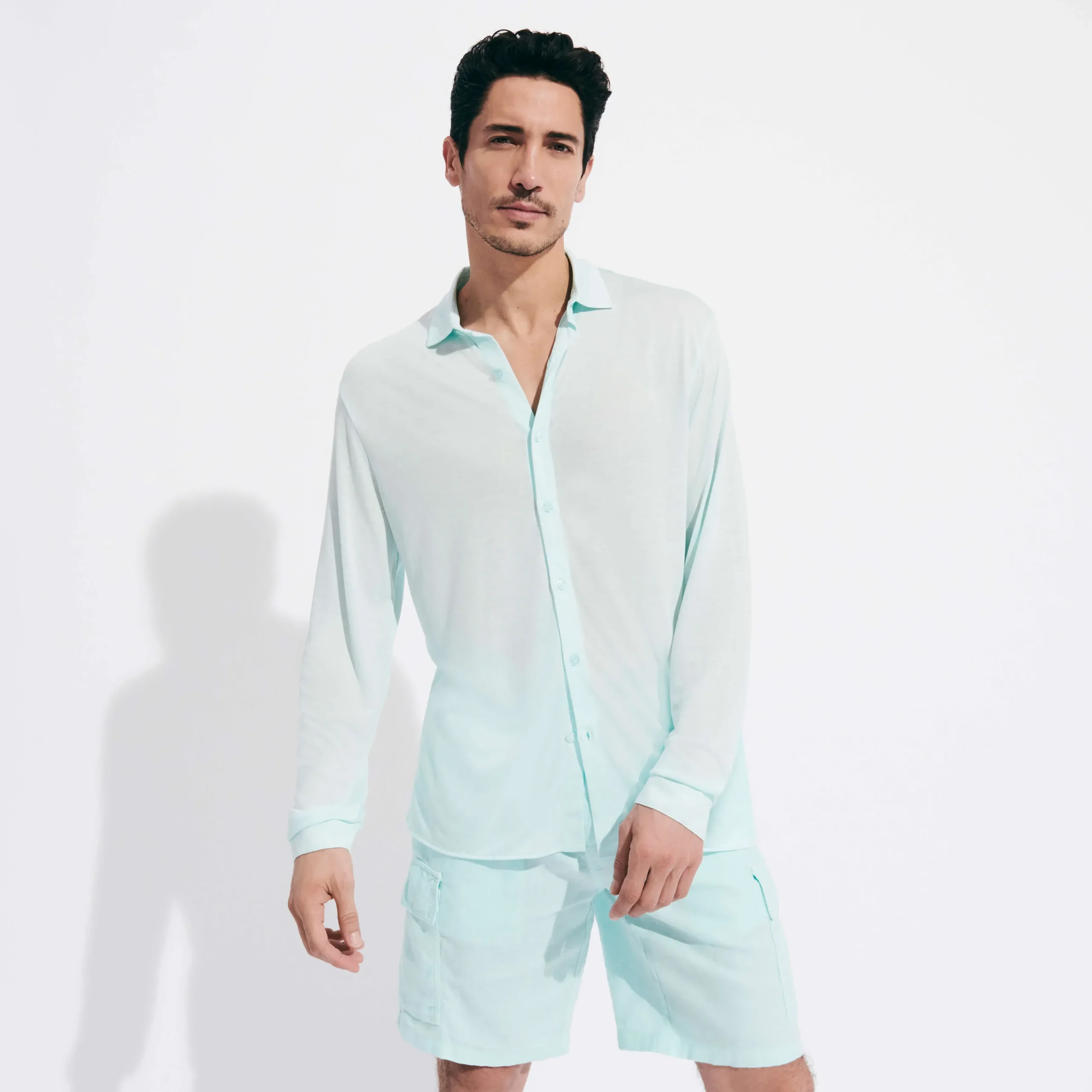 Discount Vilebrequin Jersey Tencel Men Shirt Thalassa/Blue