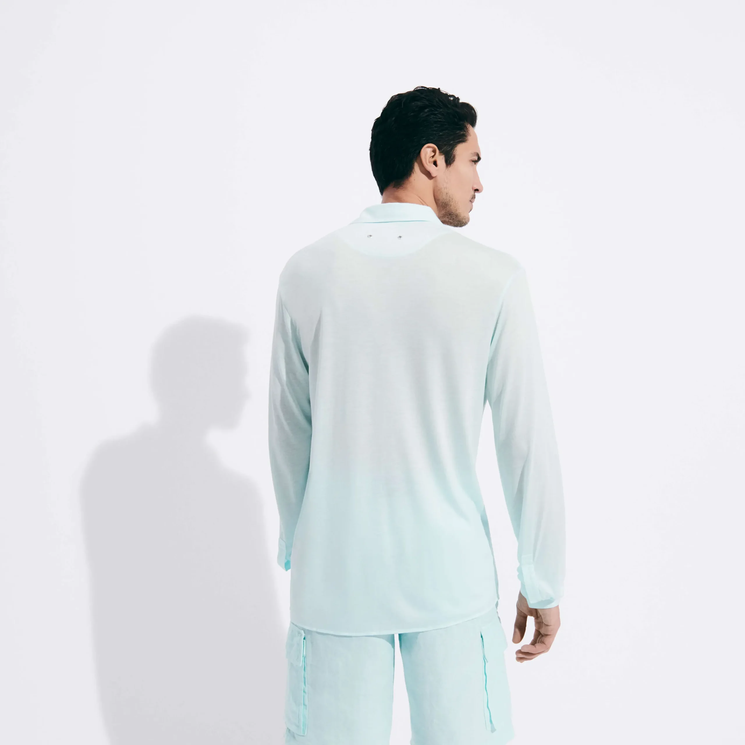 Discount Vilebrequin Jersey Tencel Men Shirt Thalassa/Blue