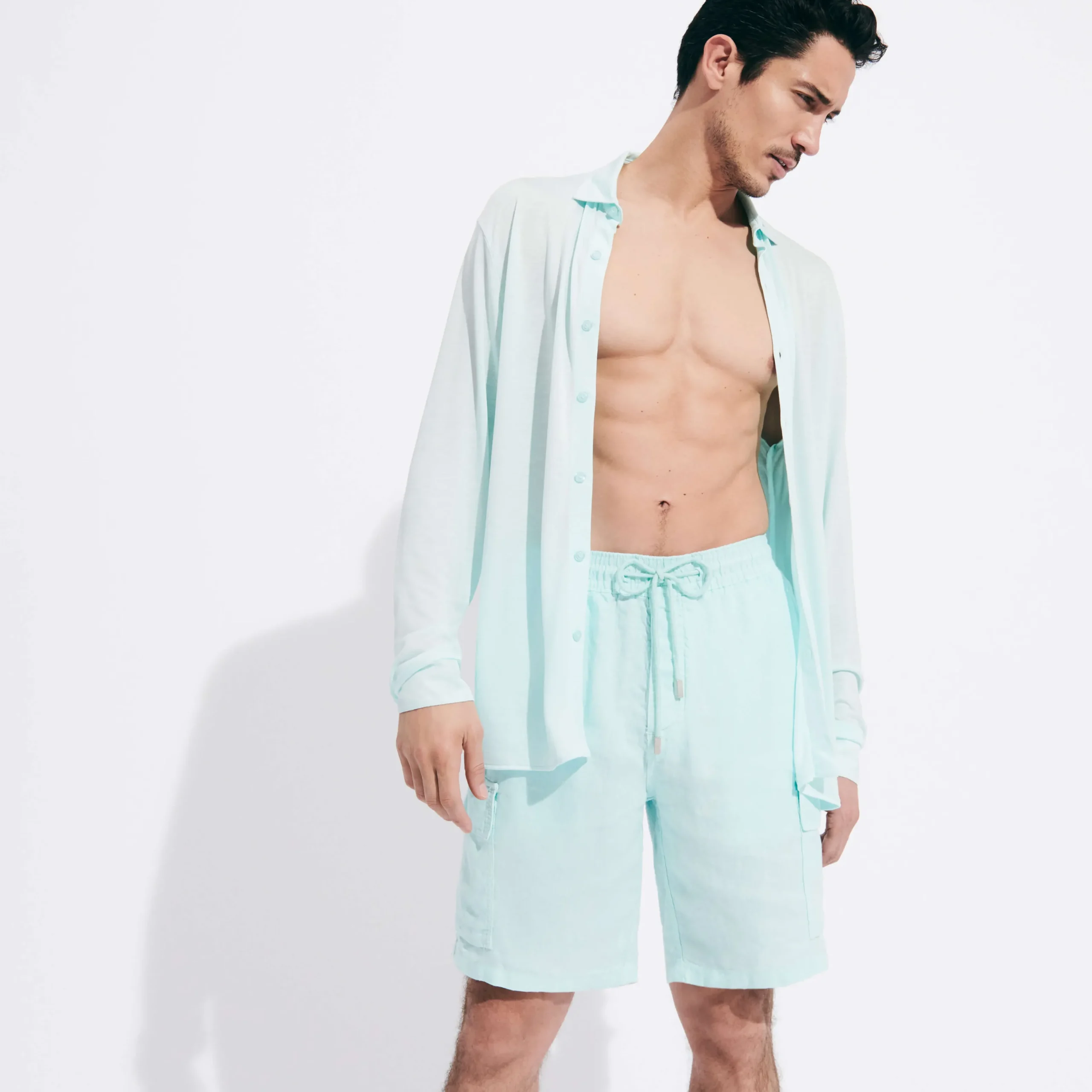 Discount Vilebrequin Jersey Tencel Men Shirt Thalassa/Blue