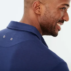 Online Vilebrequin Jersey Tencel Men Shirt Navy/Blue