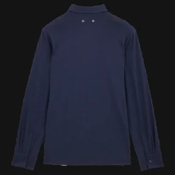 Online Vilebrequin Jersey Tencel Men Shirt Navy/Blue