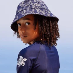 Sale Vilebrequin Kids Cotton Bucket Hat Macro Octopussy Navy/Blue