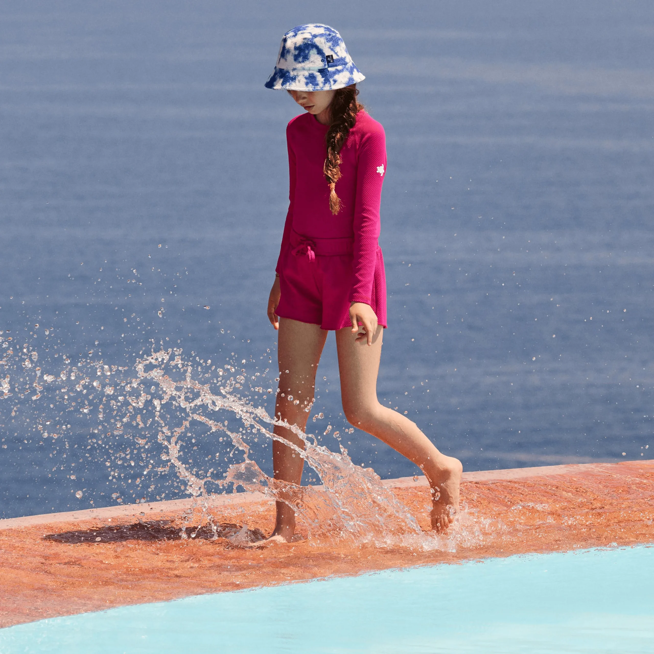 Sale Vilebrequin Kids Rashguard Textured Solid Fuchsia/Pink