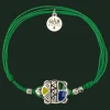 New Vilebrequin Kids String Enameled Turtle Bracelet - X Gas Bijoux Emerald/Green
