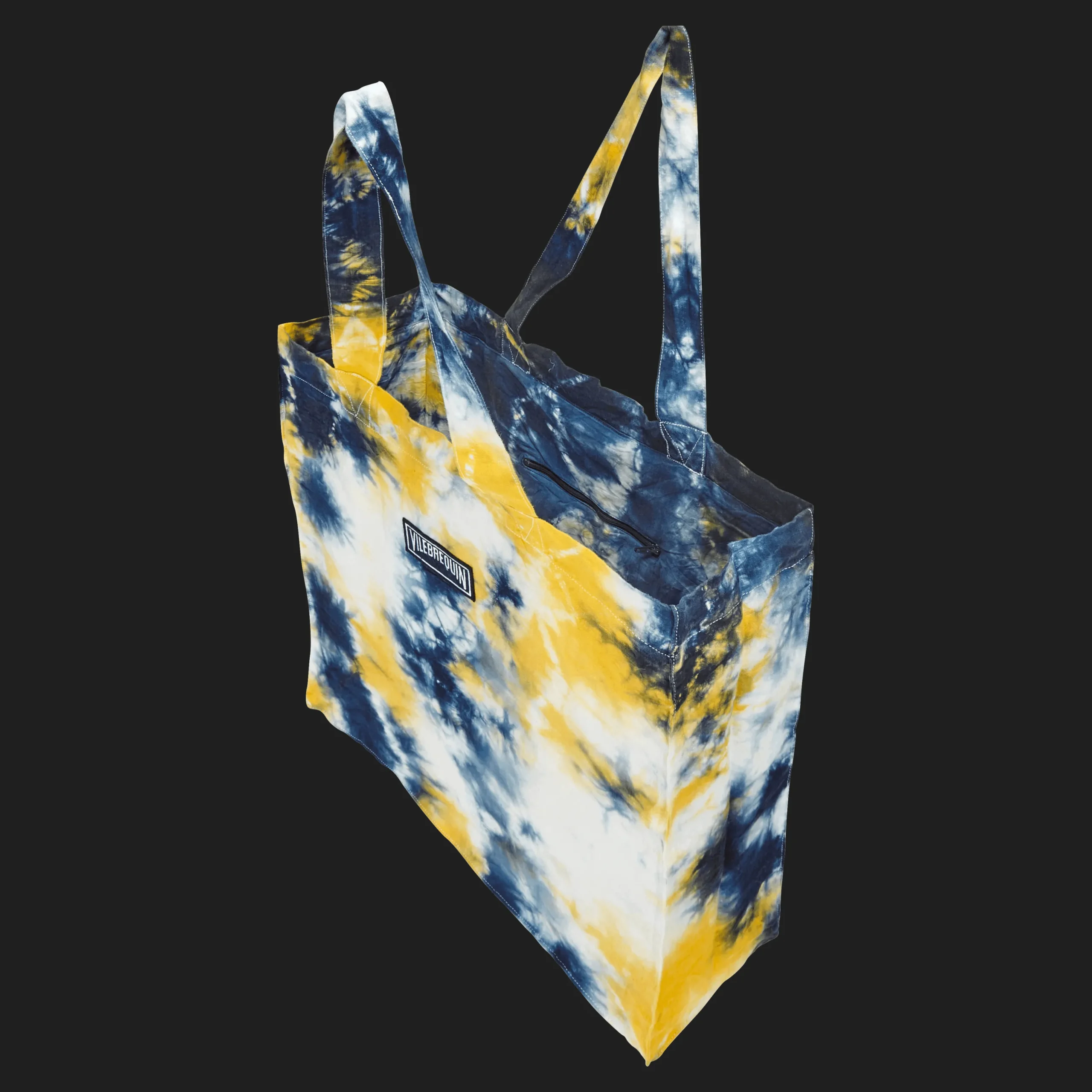 Clearance Vilebrequin Linen Tie & Dye Unisex Tote Bag Navy/Blue