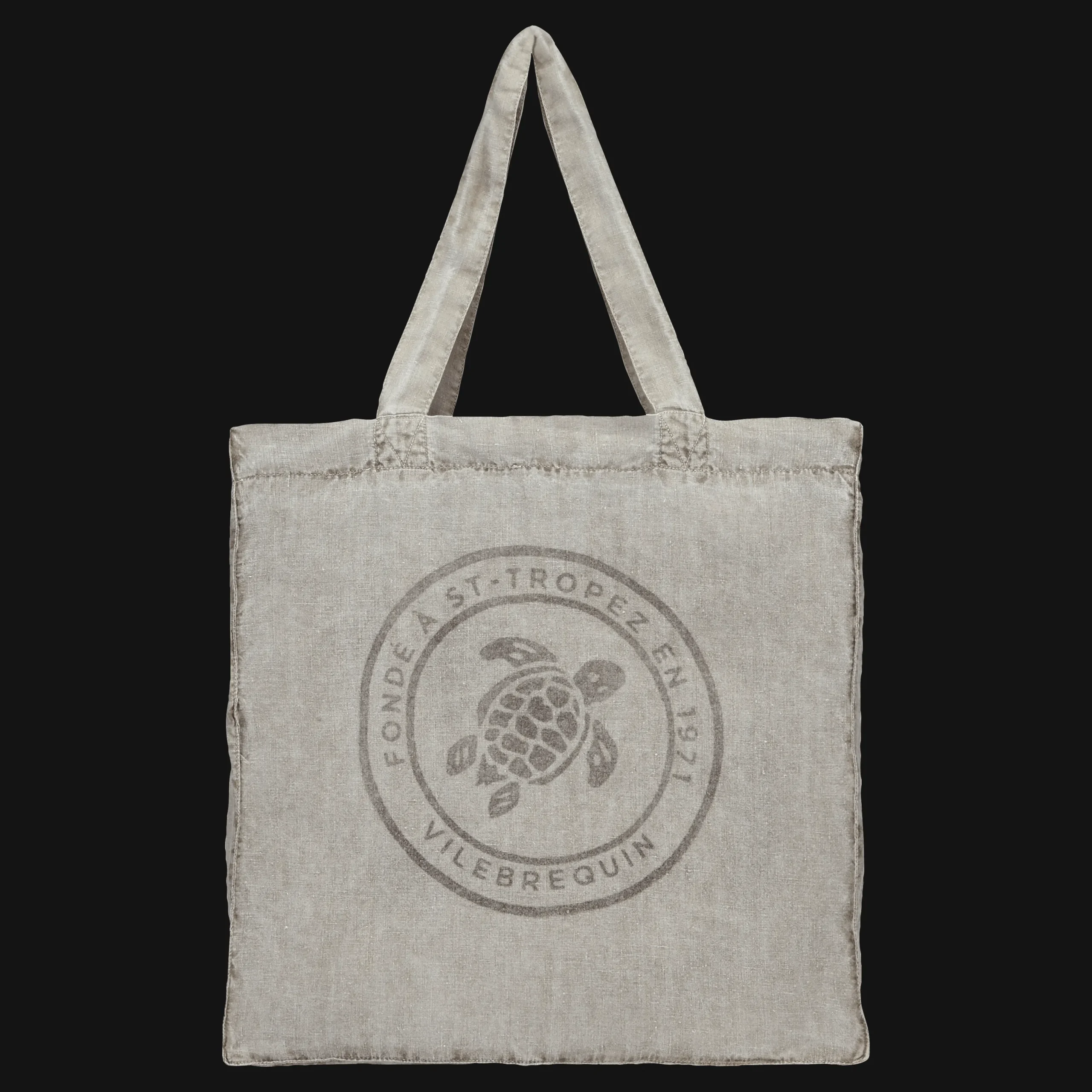 Best Sale Vilebrequin Linen Turtle Unisex Tote Bag Mineral Dye Eucalyptus/Green