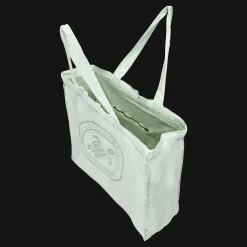 Fashion Vilebrequin Linen Turtle Unisex Tote Bag Mineral Dye Water Green/Green