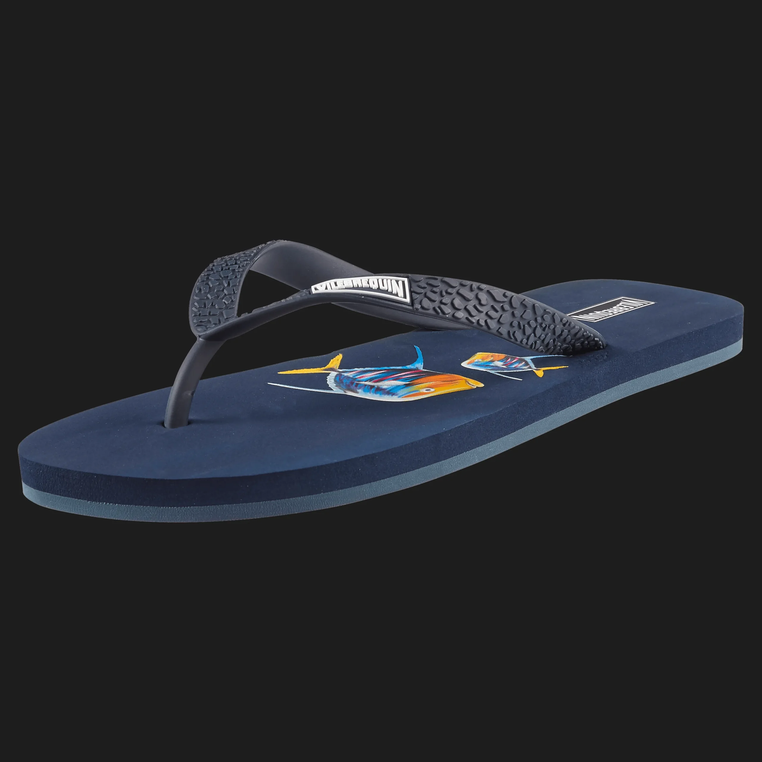 Best Sale Vilebrequin Men Beach Flip Flops Piranhas Navy/Blue