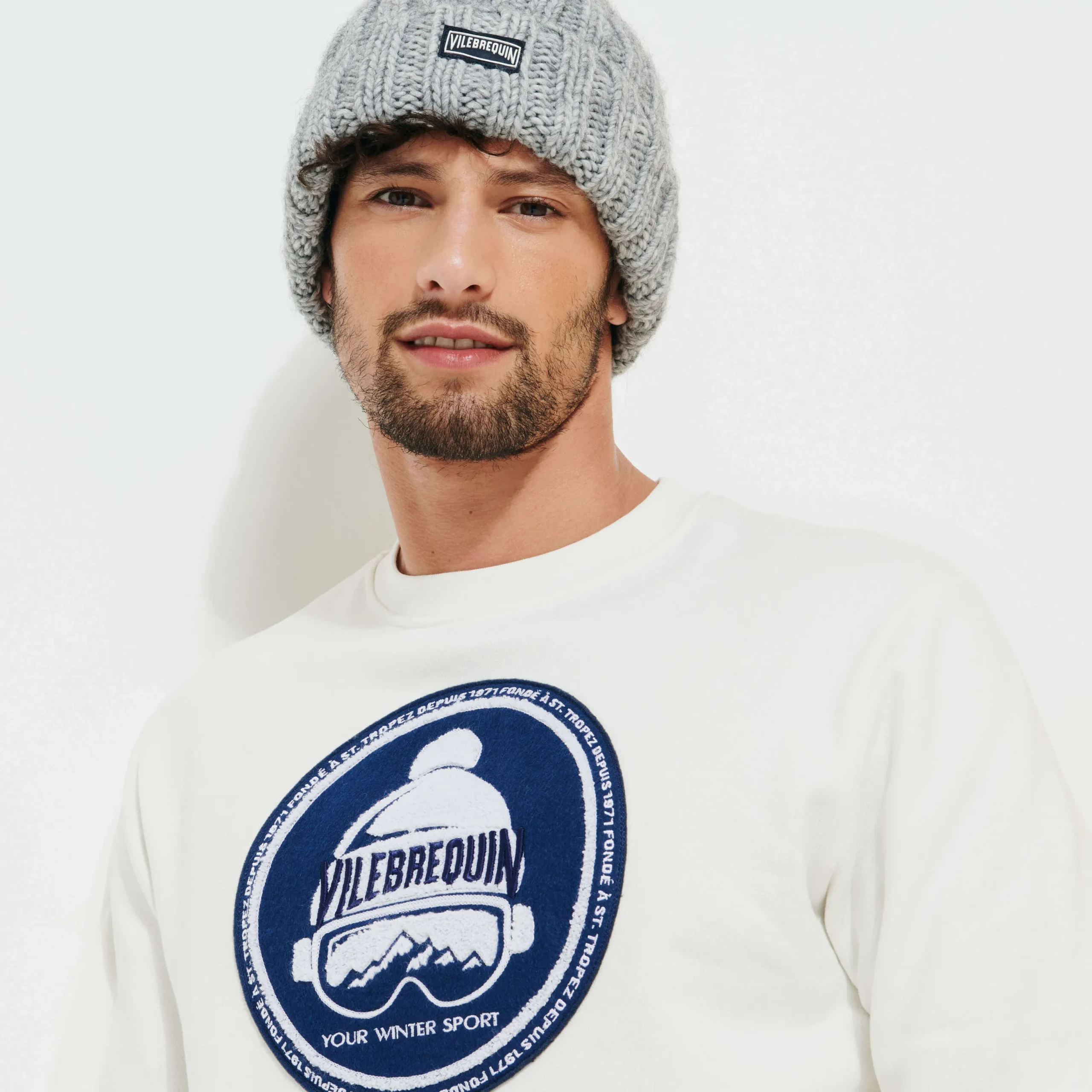 Sale Vilebrequin Men Beany Wool Hat Lihght Gray Heather/Grey