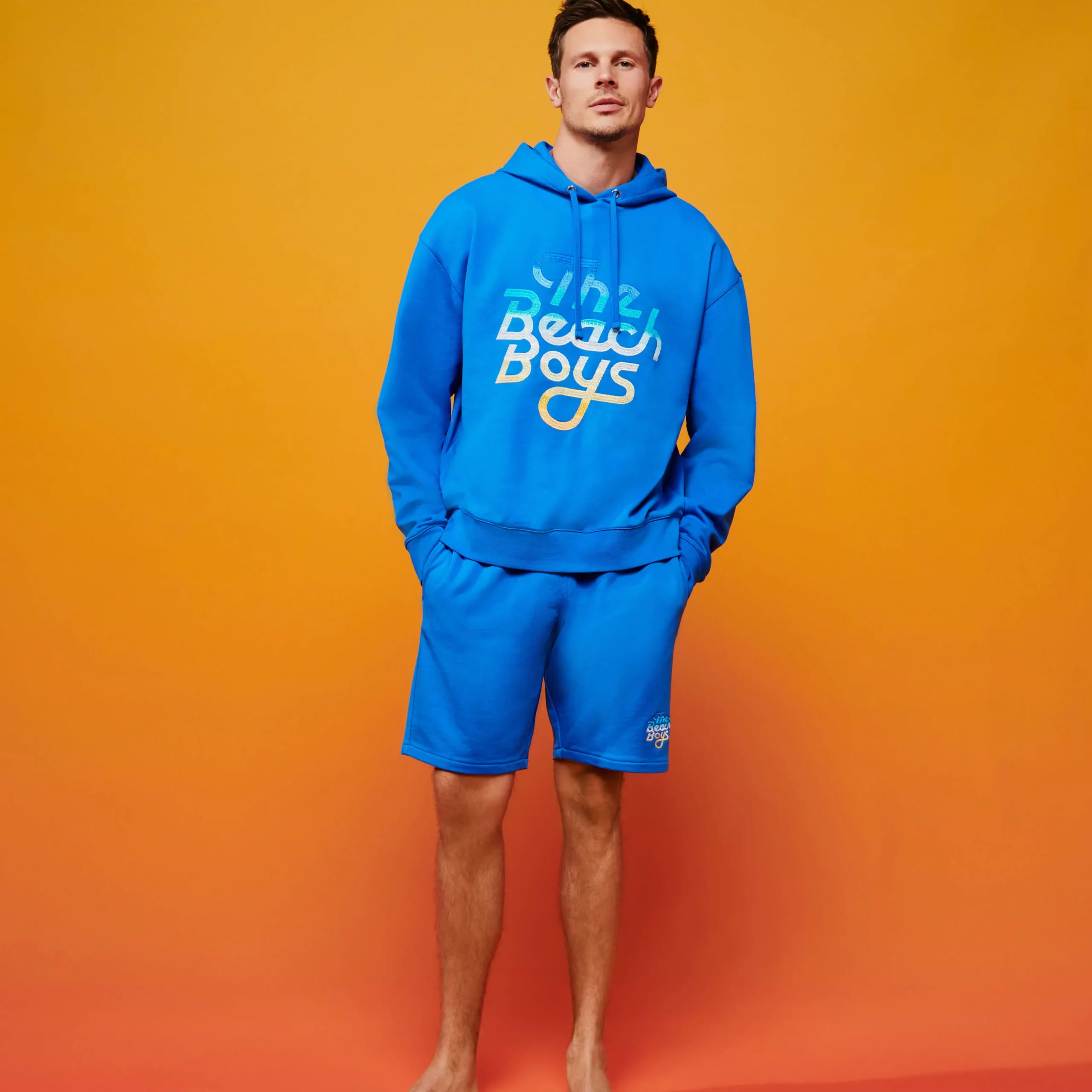 Store Vilebrequin Men Bermuda Gradient Embroidered Logo - X The Beach Boys Earthenware/Blue