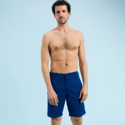 Cheap Vilebrequin Men Bermuda Solid Sea Blue/Blue