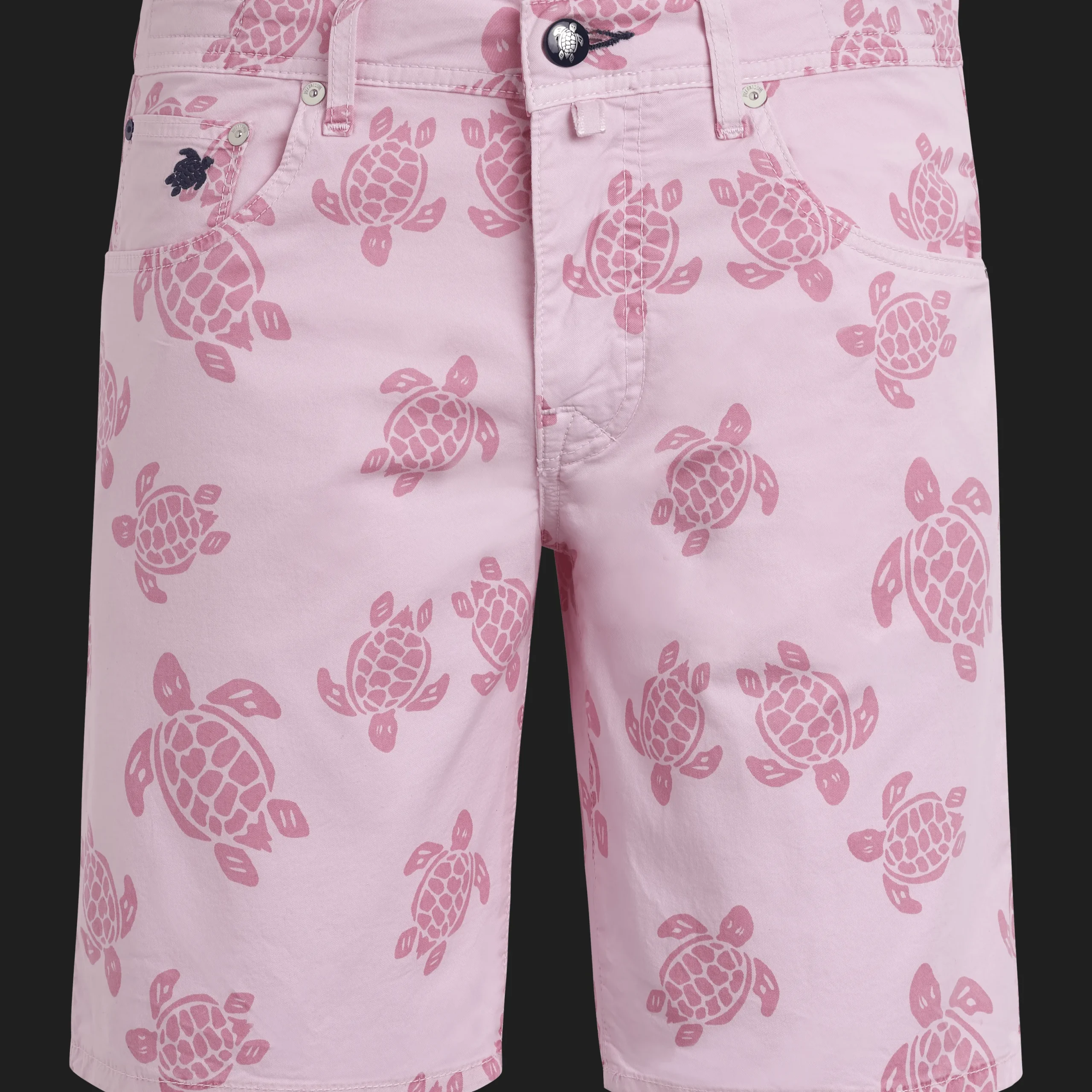 Cheap Vilebrequin Men Bermuda Trunks Ronde Des Tortues Tea Pink/Pink