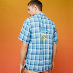 Online Vilebrequin Men Bowling Shirt Checks - X The Beach Boys Navy/Blue