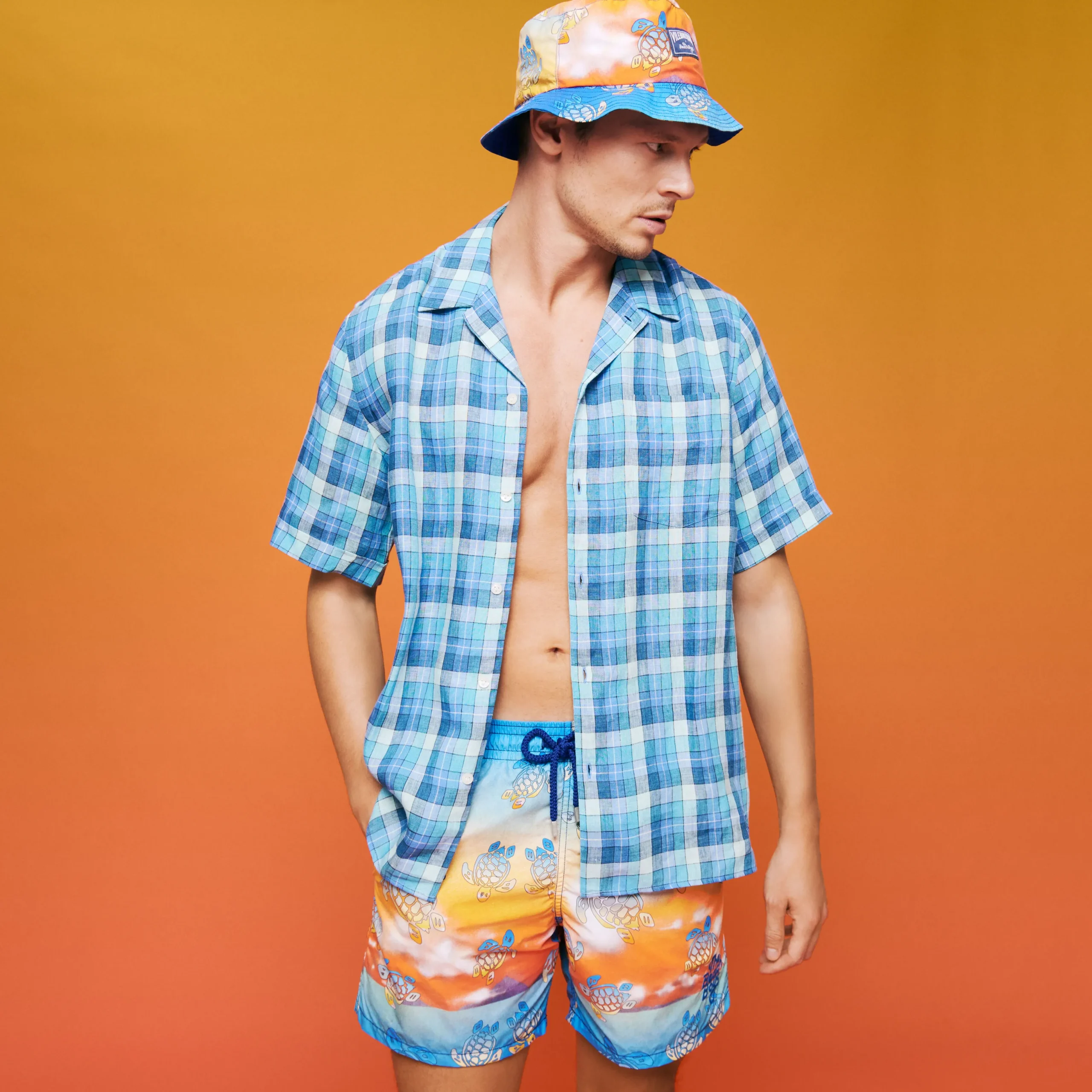 Online Vilebrequin Men Bowling Shirt Checks - X The Beach Boys Navy/Blue