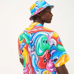 Flash Sale Vilebrequin Men Bowling Shirt Linen Faces In Places - X Kenny Scharf Multicolor/Multi