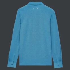 Cheap Vilebrequin Men Changing Cotton Pique Shirt Azure/Blue
