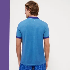 Best Sale Vilebrequin Men Changing Cotton Pique Polo Shirt Solid Azure/Blue