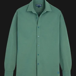 Cheap Vilebrequin Men Changing Cotton Pique Shirt Linden/Green