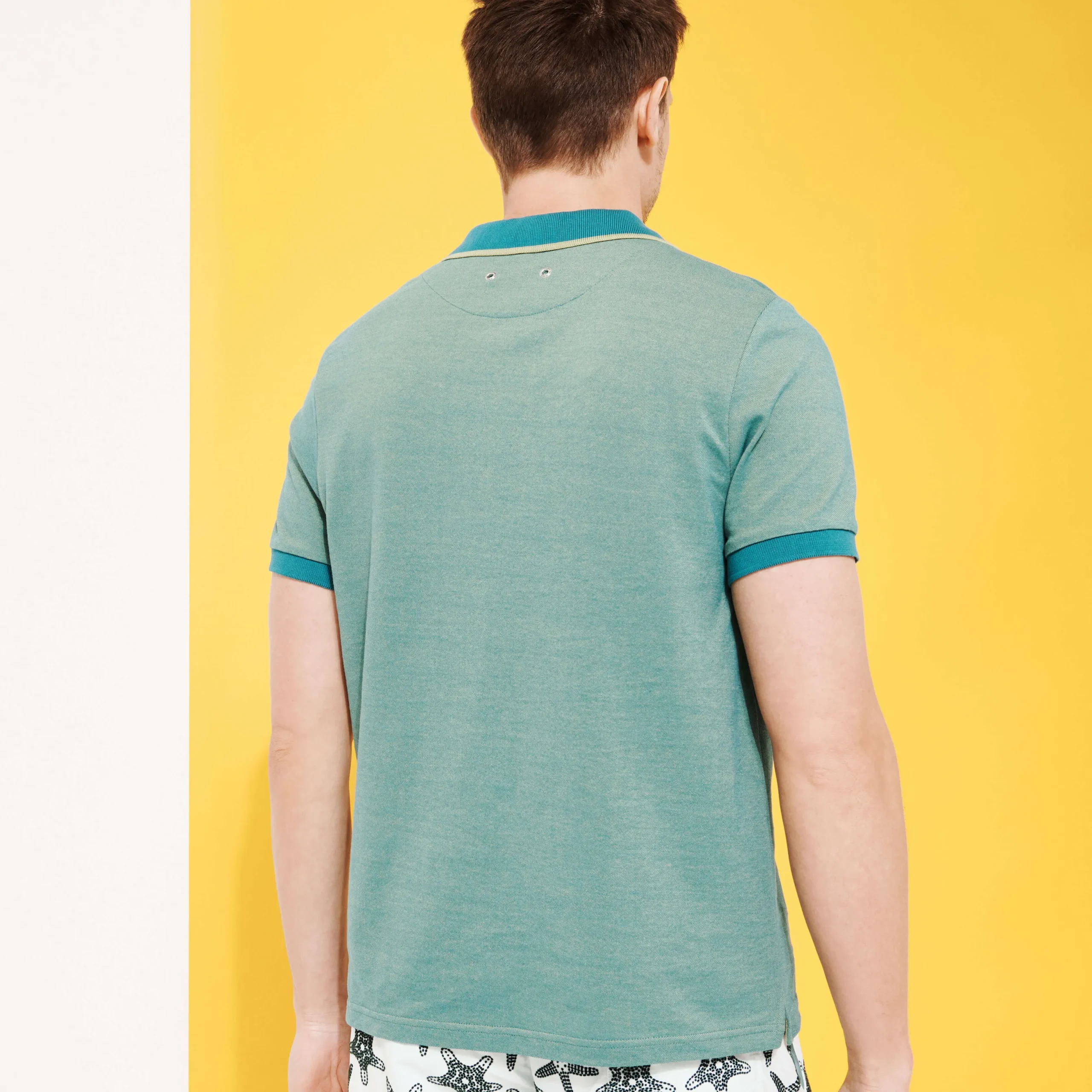 Shop Vilebrequin Men Changing Cotton Pique Polo Shirt Solid Linden/Green
