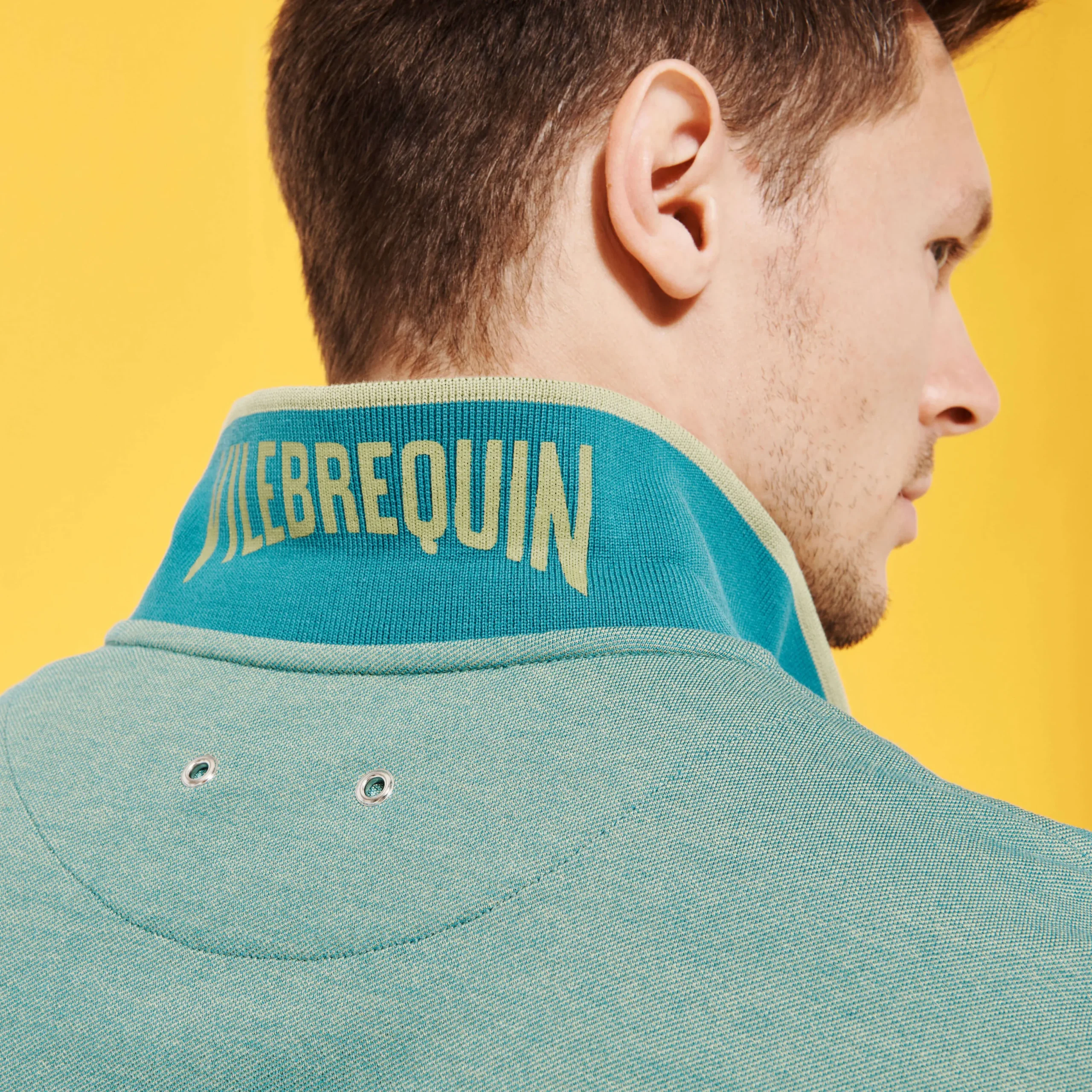 Shop Vilebrequin Men Changing Cotton Pique Polo Shirt Solid Linden/Green