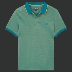 Shop Vilebrequin Men Changing Cotton Pique Polo Shirt Solid Linden/Green