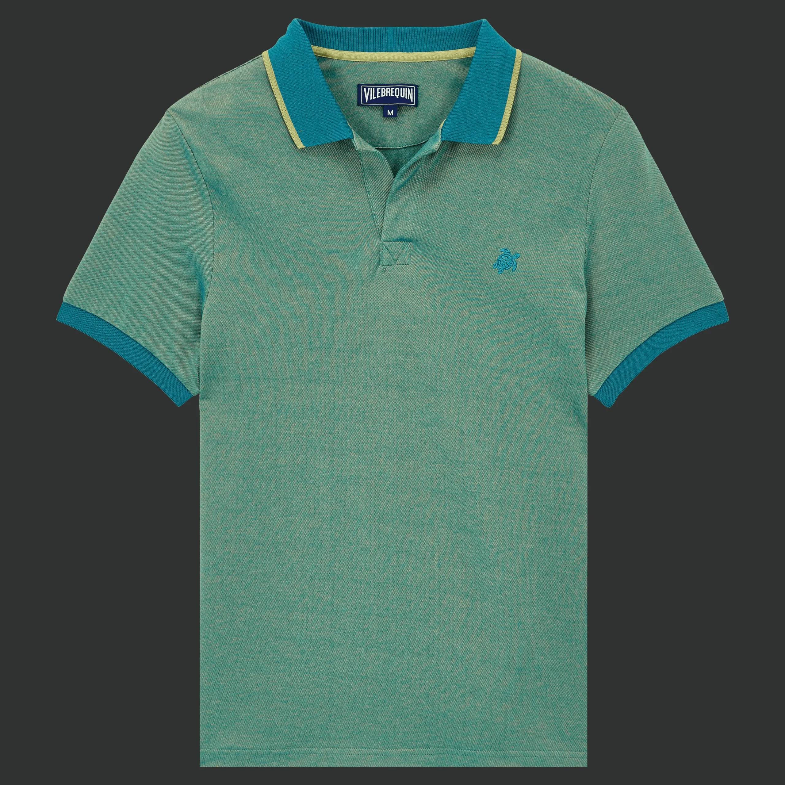 Shop Vilebrequin Men Changing Cotton Pique Polo Shirt Solid Linden/Green