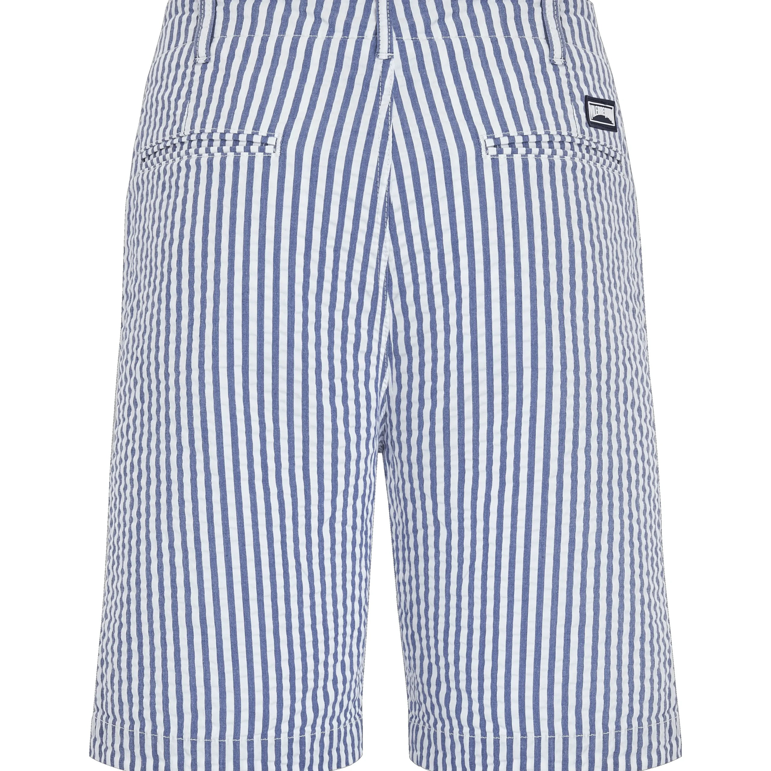 Store Vilebrequin Men Chino Bermuda Ultra-Light Seersucker Jeans Blue/Blue