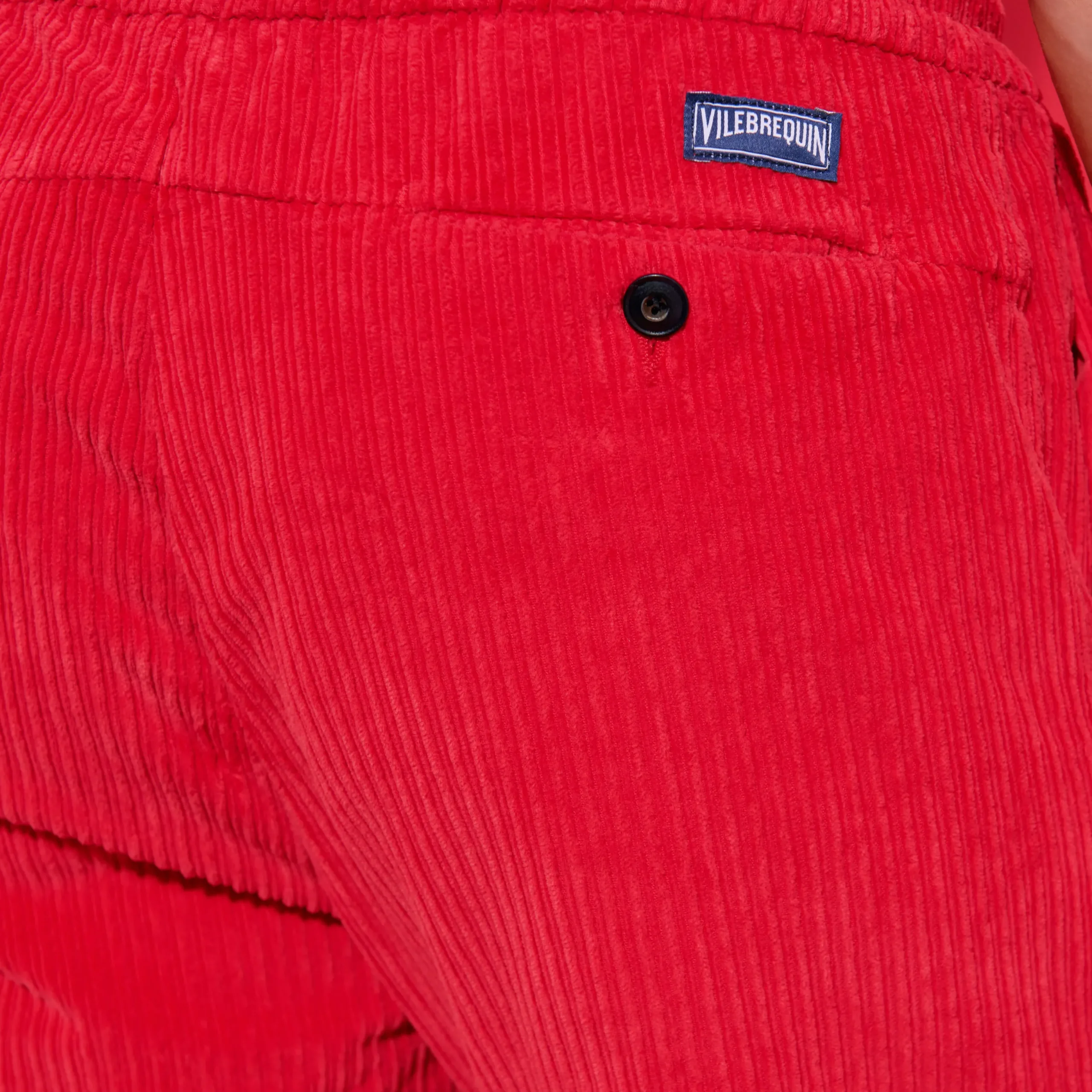 Discount Vilebrequin Men Corduroy Large Lines Jogging Pants Solid Red/Red