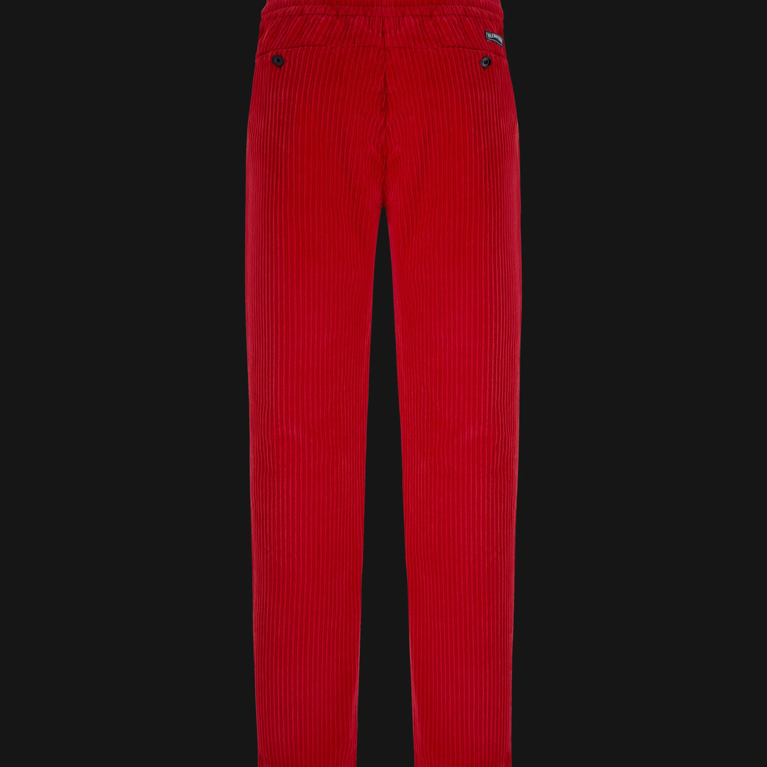 Discount Vilebrequin Men Corduroy Large Lines Jogging Pants Solid Red/Red