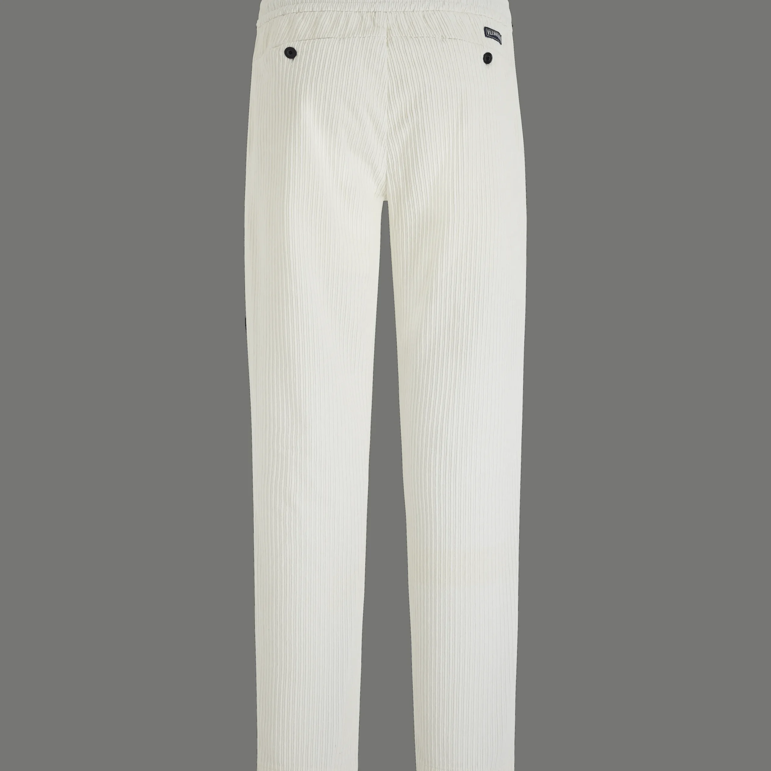 Cheap Vilebrequin Men Corduroy Large Lines Jogging Pants Solid Off White/White