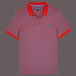 Cheap Vilebrequin Men Cotton Changing Color Pique Polo Shirt Earthenware/Blue