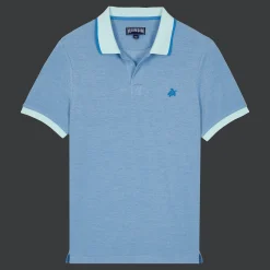 Flash Sale Vilebrequin Men Cotton Changing Color Pique Polo Shirt Thalassa/Blue
